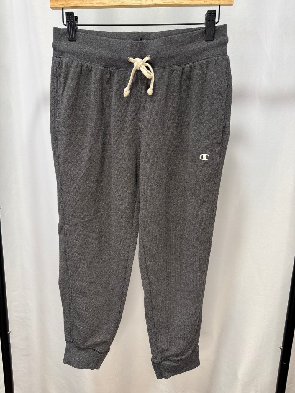 Champion Women’s Jogger Sweatpants Gray Size Small Drawstring Logo Athletic